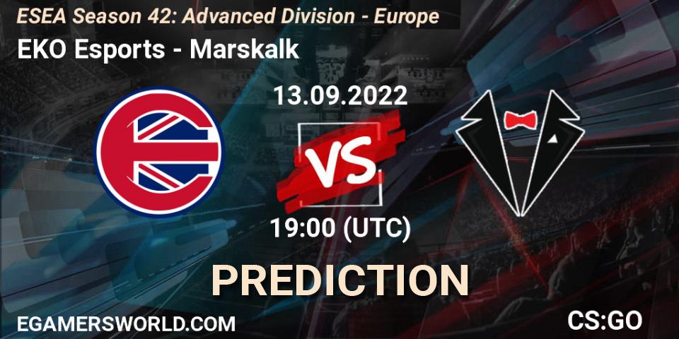 EKO Esports - Marskalk: ennuste. 13.09.2022 at 19:00, Counter-Strike (CS2), ESEA Season 42: Advanced Division - Europe