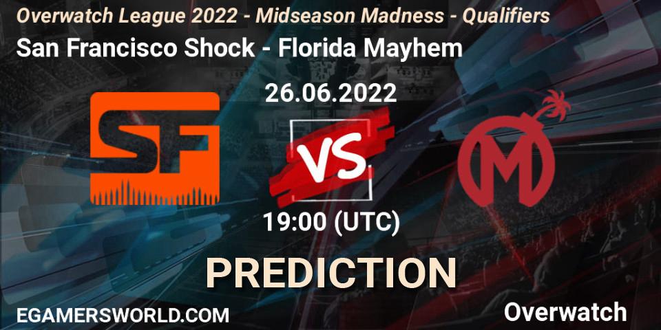 San Francisco Shock - Florida Mayhem: ennuste. 26.06.2022 at 19:00, Overwatch, Overwatch League 2022 - Midseason Madness - Qualifiers