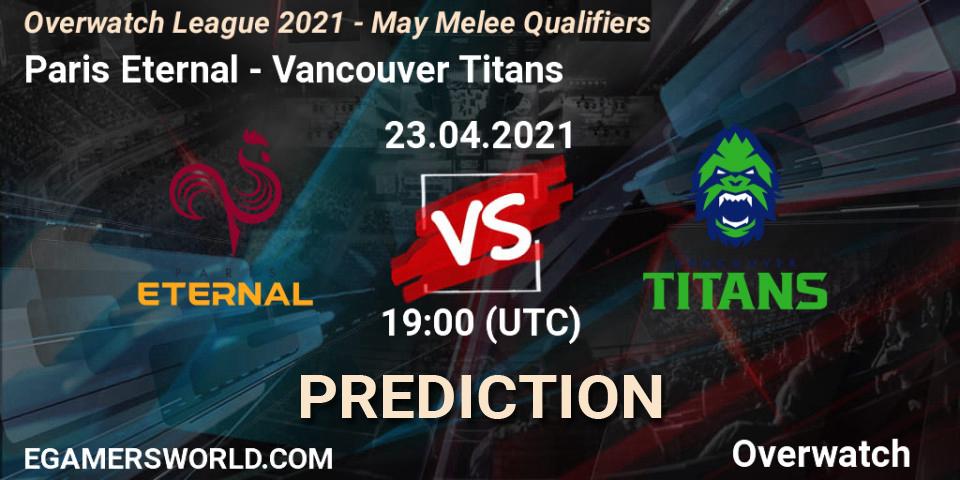 Paris Eternal - Vancouver Titans: ennuste. 23.04.2021 at 19:00, Overwatch, Overwatch League 2021 - May Melee Qualifiers