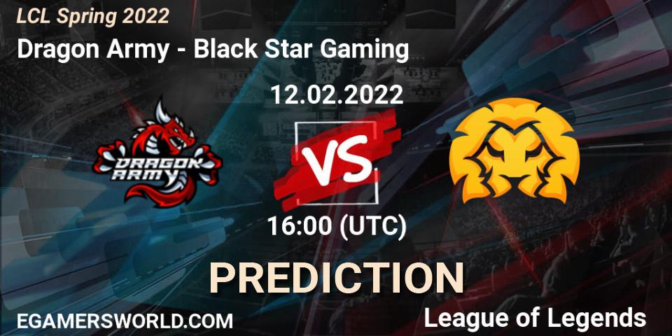 Dragon Army - Black Star Gaming: ennuste. 12.02.22, LoL, LCL Spring 2022