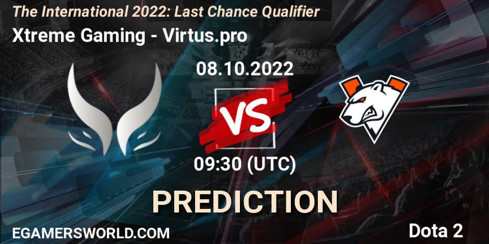 Xtreme Gaming - Virtus.pro: ennuste. 08.10.2022 at 09:19, Dota 2, The International 2022: Last Chance Qualifier
