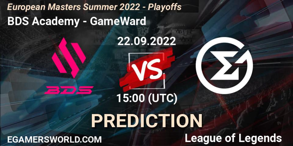 BDS Academy - GameWard: ennuste. 21.09.2022 at 15:00, LoL, European Masters Summer 2022 - Playoffs