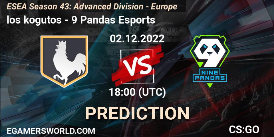 los kogutos - 9 Pandas Esports: ennuste. 02.12.22, CS2 (CS:GO), ESEA Season 43: Advanced Division - Europe