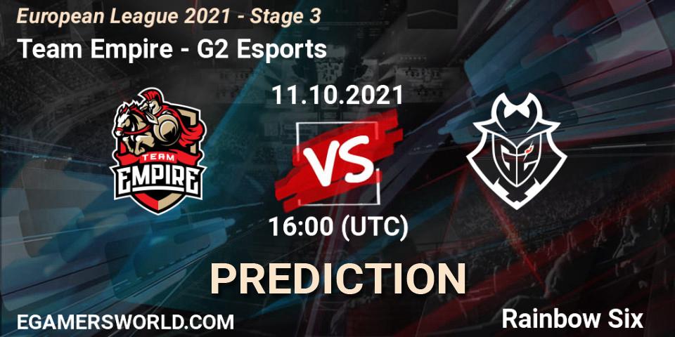 Team Empire - G2 Esports: ennuste. 11.10.21, Rainbow Six, European League 2021 - Stage 3