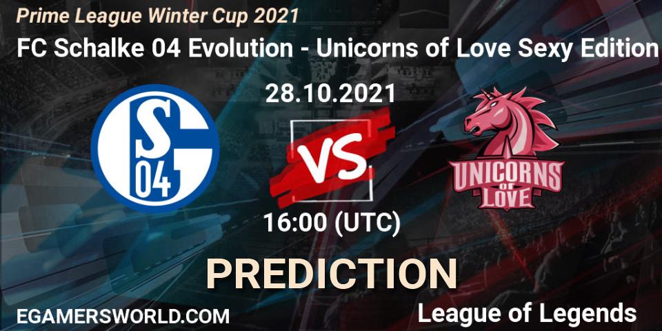 FC Schalke 04 Evolution - Unicorns of Love Sexy Edition: ennuste. 28.10.21, LoL, Prime League Winter Cup 2021