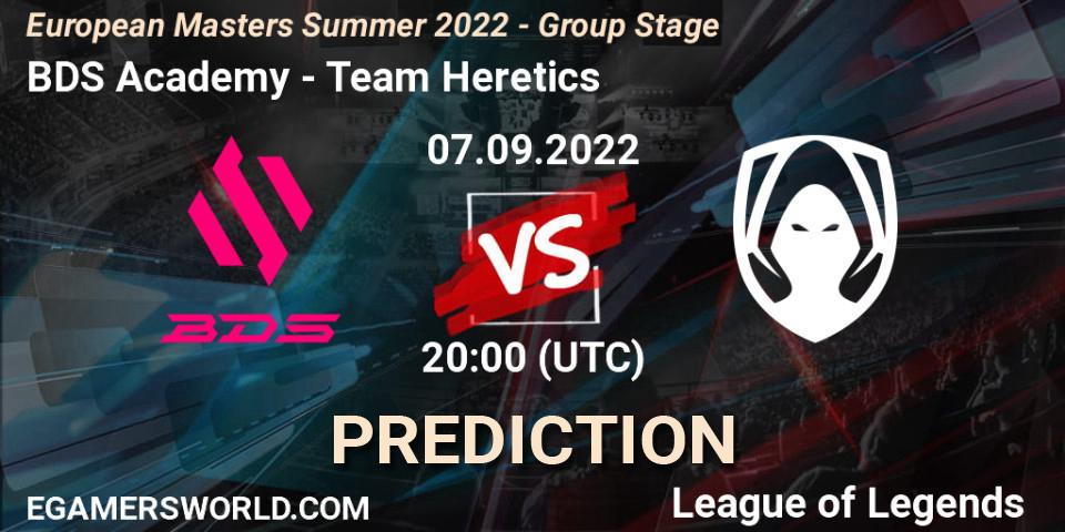 BDS Academy - Team Heretics: ennuste. 07.09.2022 at 20:00, LoL, European Masters Summer 2022 - Group Stage