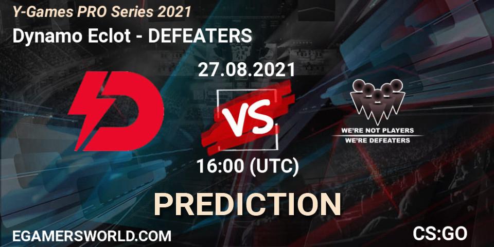 Dynamo Eclot - DEFEATERS: ennuste. 27.08.2021 at 16:00, Counter-Strike (CS2), Y-Games PRO Series 2021