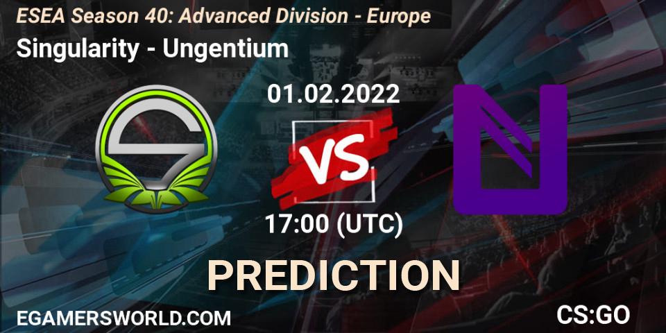 Singularity - Ungentium: ennuste. 01.02.2022 at 17:00, Counter-Strike (CS2), ESEA Season 40: Advanced Division - Europe