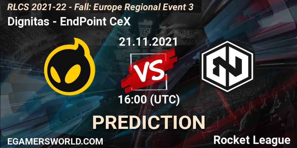 Dignitas - EndPoint CeX: ennuste. 21.11.2021 at 16:00, Rocket League, RLCS 2021-22 - Fall: Europe Regional Event 3