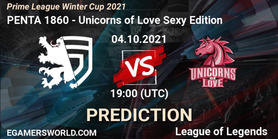 PENTA 1860 - Unicorns of Love Sexy Edition: ennuste. 04.10.2021 at 19:00, LoL, Prime League Winter Cup 2021
