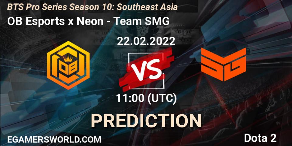 OB Esports x Neon - Team SMG: ennuste. 22.02.2022 at 11:03, Dota 2, BTS Pro Series Season 10: Southeast Asia