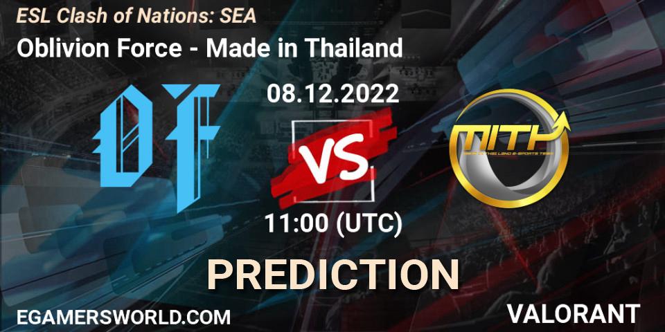 Oblivion Force - Made in Thailand: ennuste. 08.12.22, VALORANT, ESL Clash of Nations: SEA