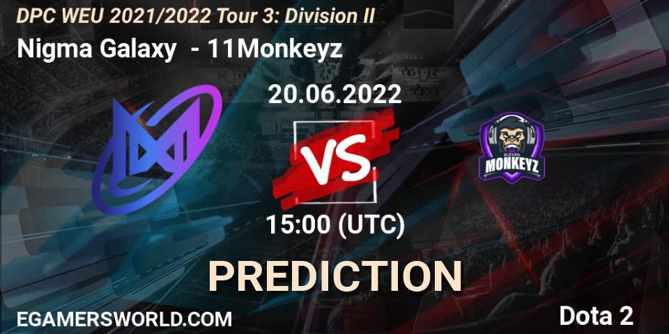 Nigma Galaxy - 11Monkeyz: ennuste. 20.06.2022 at 15:55, Dota 2, DPC WEU 2021/2022 Tour 3: Division II