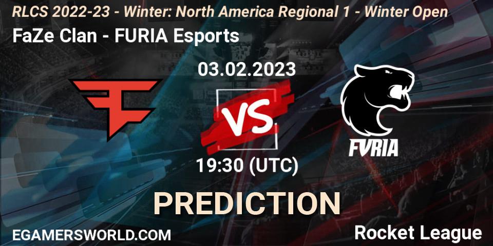 FaZe Clan - FURIA Esports: ennuste. 03.02.2023 at 19:30, Rocket League, RLCS 2022-23 - Winter: North America Regional 1 - Winter Open