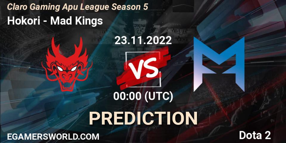 Hokori - Mad Kings: ennuste. 23.11.2022 at 00:08, Dota 2, Claro Gaming Apu League Season 5