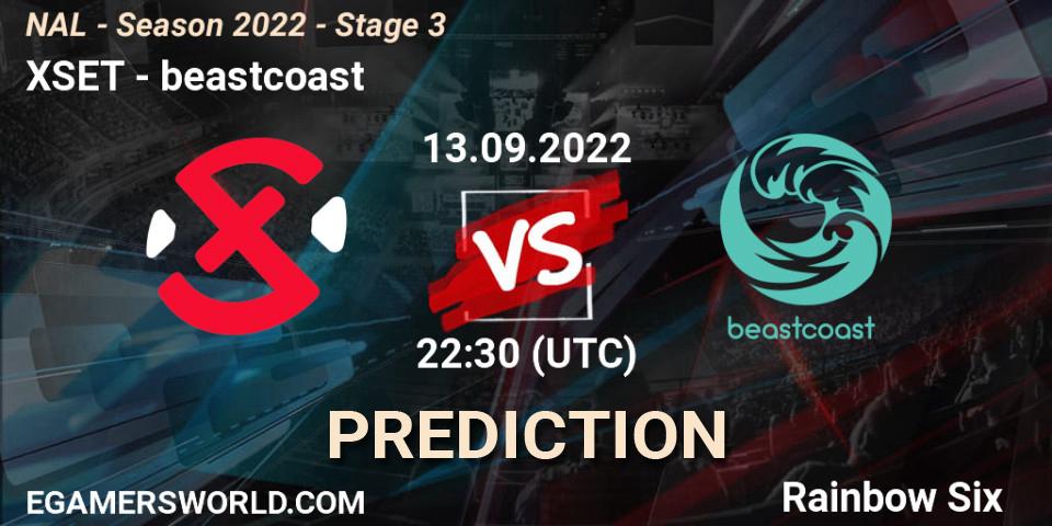 XSET - beastcoast: ennuste. 13.09.2022 at 22:30, Rainbow Six, NAL - Season 2022 - Stage 3
