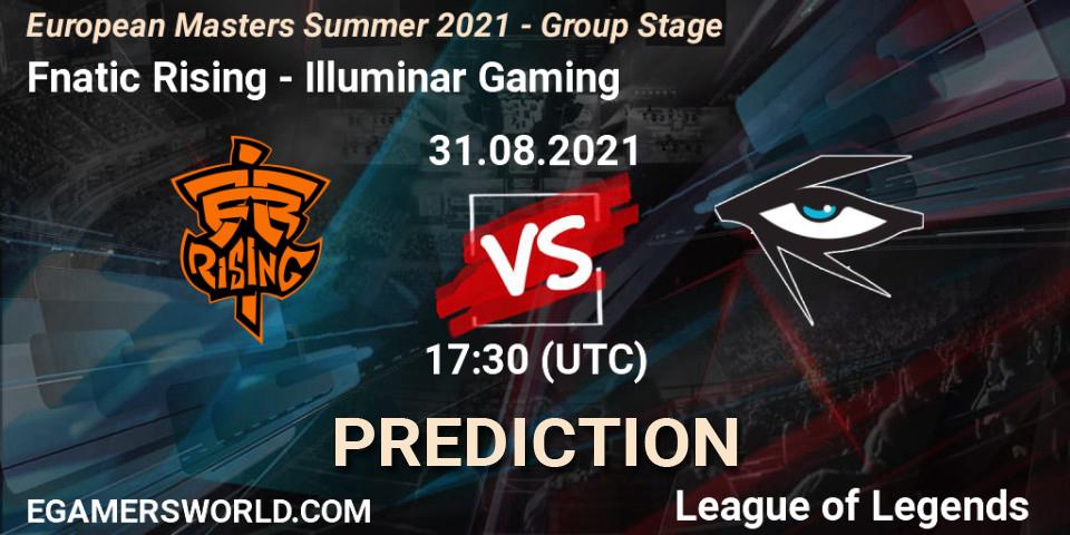 Fnatic Rising - Illuminar Gaming: ennuste. 31.08.21, LoL, European Masters Summer 2021 - Group Stage