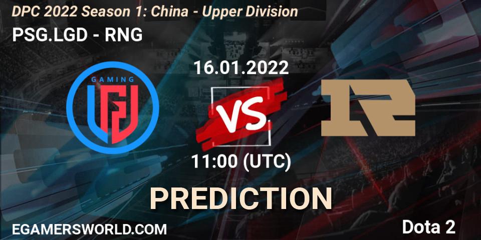 PSG.LGD - RNG: ennuste. 16.01.22, Dota 2, DPC 2022 Season 1: China - Upper Division
