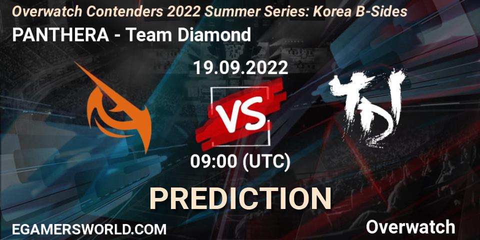 PANTHERA - Team Diamond: ennuste. 19.09.2022 at 09:00, Overwatch, Overwatch Contenders 2022 Summer Series: Korea B-Sides