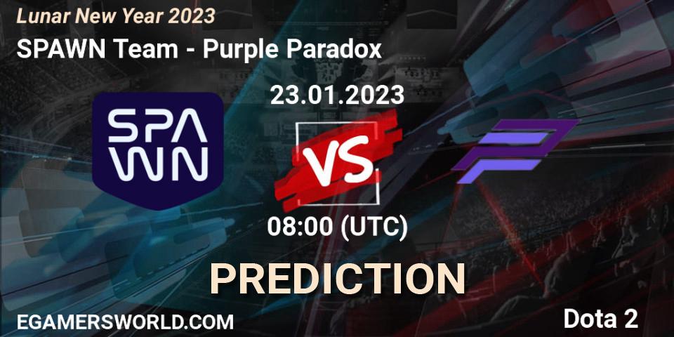 SPAWN Team - Purple Paradox: ennuste. 23.01.23, Dota 2, Lunar New Year 2023