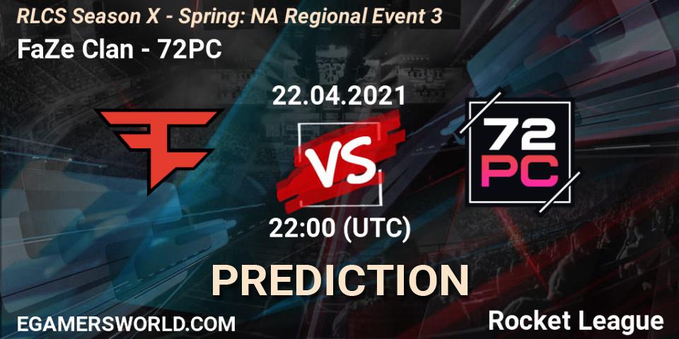 FaZe Clan - 72PC: ennuste. 22.04.2021 at 22:00, Rocket League, RLCS Season X - Spring: NA Regional Event 3