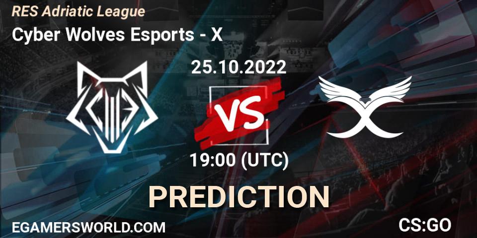 Cyber Wolves Esports - X: ennuste. 25.10.2022 at 19:00, Counter-Strike (CS2), RES Adriatic League
