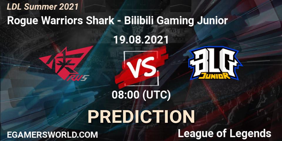Rogue Warriors Shark - Bilibili Gaming Junior: ennuste. 19.08.2021 at 08:20, LoL, LDL Summer 2021