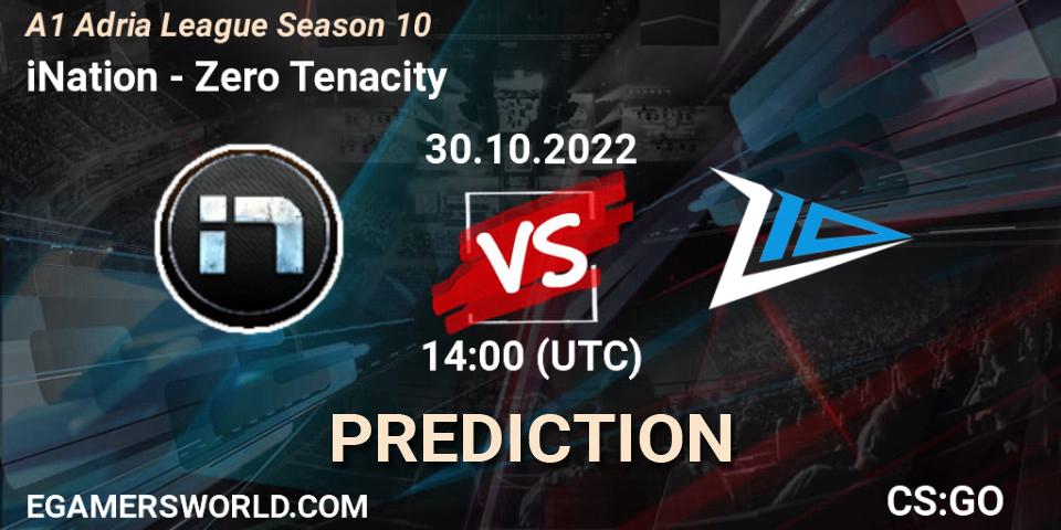 iNation - Zero Tenacity: ennuste. 30.10.2022 at 15:00, Counter-Strike (CS2), A1 Adria League Season 10