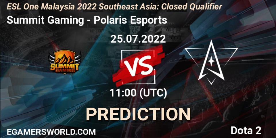 Summit Gaming - Polaris Esports: ennuste. 25.07.2022 at 11:04, Dota 2, ESL One Malaysia 2022 Southeast Asia: Closed Qualifier