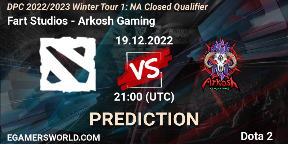 Fart Studios - Arkosh Gaming: ennuste. 19.12.2022 at 19:53, Dota 2, DPC 2022/2023 Winter Tour 1: NA Closed Qualifier