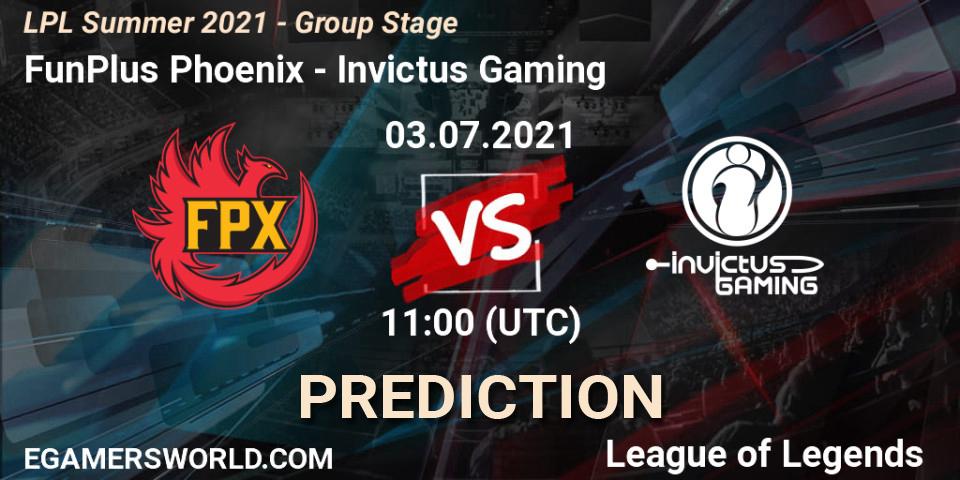 FunPlus Phoenix - Invictus Gaming: ennuste. 03.07.21, LoL, LPL Summer 2021 - Group Stage