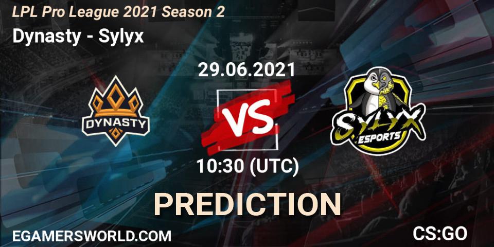 Dynasty - Sylyx: ennuste. 29.06.2021 at 10:30, Counter-Strike (CS2), LPL Pro League 2021 Season 2