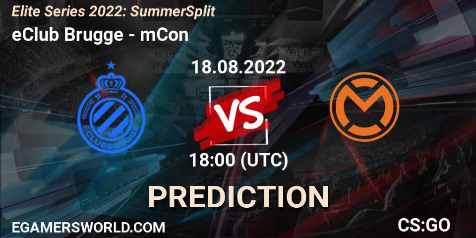 eClub Brugge - mCon: ennuste. 18.08.2022 at 18:00, Counter-Strike (CS2), Elite Series 2022: Summer Split