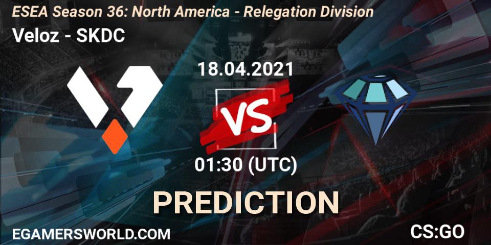 Veloz - SKDC: ennuste. 18.04.2021 at 01:30, Counter-Strike (CS2), ESEA Season 36: North America - Relegation Division