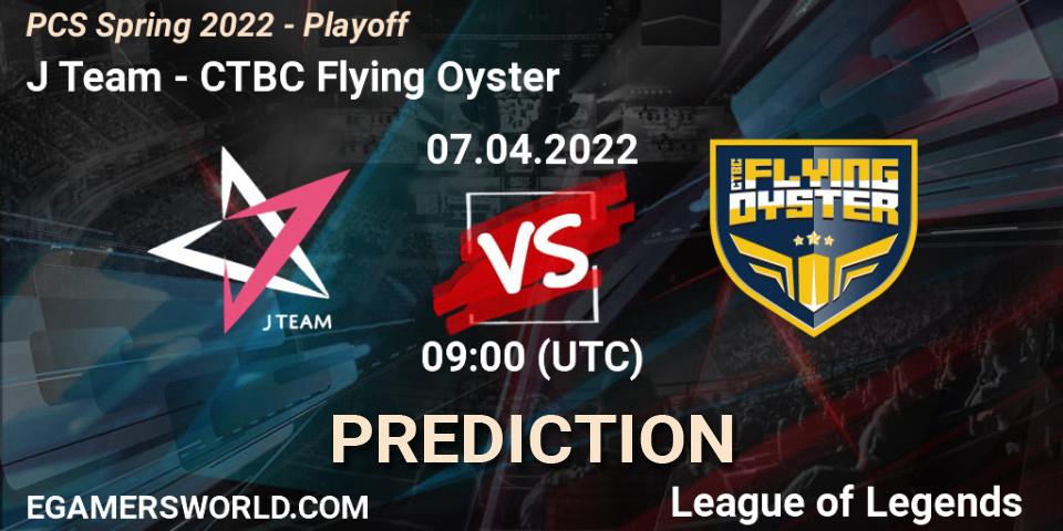 J Team - CTBC Flying Oyster: ennuste. 07.04.2022 at 09:00, LoL, PCS Spring 2022 - Playoff