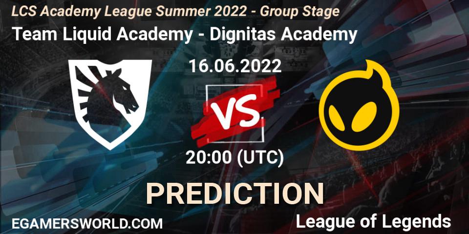 Team Liquid Academy - Dignitas Academy: ennuste. 16.06.2022 at 20:00, LoL, LCS Academy League Summer 2022 - Group Stage