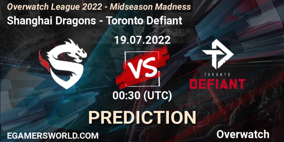 Shanghai Dragons - Toronto Defiant: ennuste. 19.07.22, Overwatch, Overwatch League 2022 - Midseason Madness