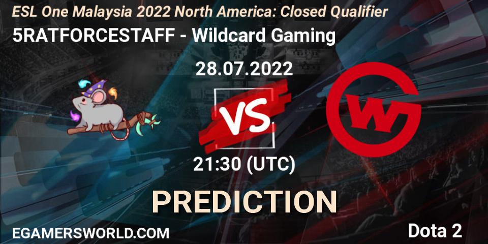 5RATFORCESTAFF - Wildcard Gaming: ennuste. 28.07.22, Dota 2, ESL One Malaysia 2022 North America: Closed Qualifier
