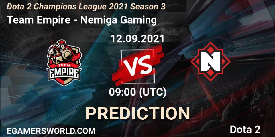 Team Empire - Nemiga Gaming: ennuste. 12.09.2021 at 08:59, Dota 2, Dota 2 Champions League 2021 Season 3