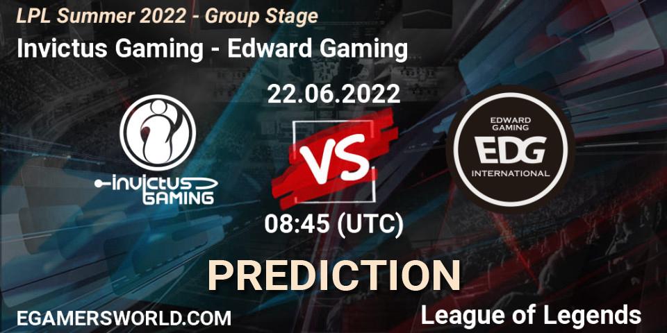 Invictus Gaming - Edward Gaming: ennuste. 22.06.22, LoL, LPL Summer 2022 - Group Stage