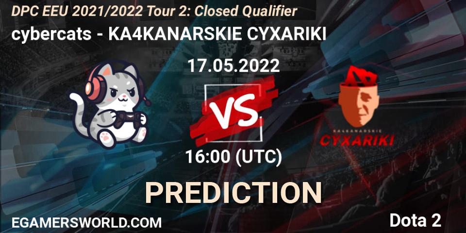 cybercats - KA4KANARSKIE CYXARIKI: ennuste. 17.05.2022 at 15:32, Dota 2, DPC EEU 2021/2022 Tour 2: Closed Qualifier