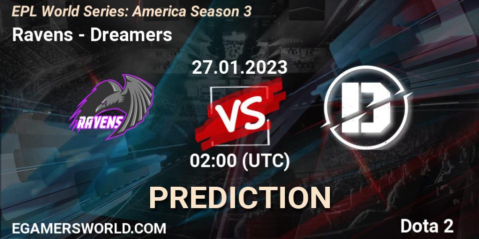 Ravens - Dreamers: ennuste. 27.01.2023 at 01:59, Dota 2, EPL World Series: America Season 3