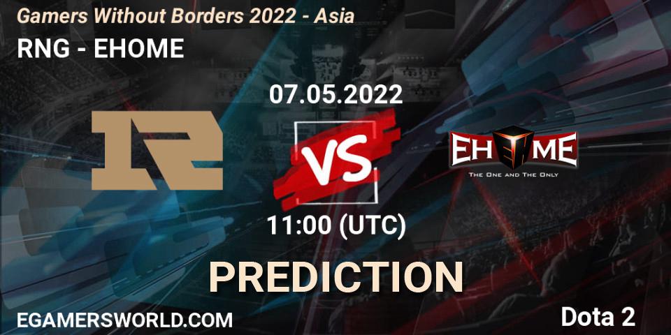 RNG - EHOME: ennuste. 07.05.2022 at 11:45, Dota 2, Gamers Without Borders 2022 - Asia