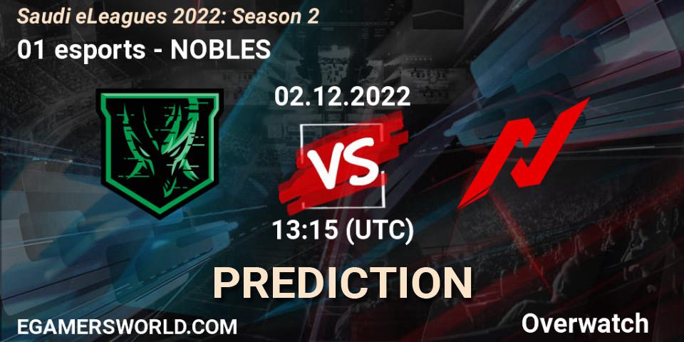 01 esports - NOBLES: ennuste. 02.12.22, Overwatch, Saudi eLeagues 2022: Season 2