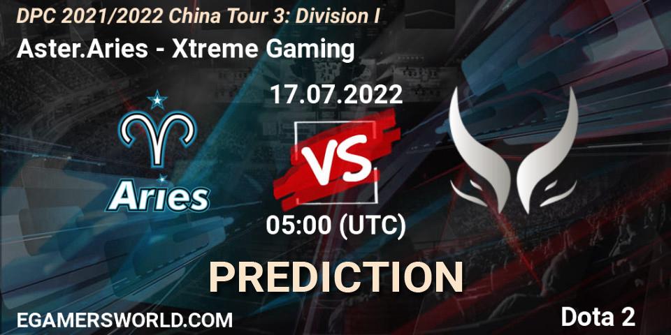 Aster.Aries - Xtreme Gaming: ennuste. 17.07.2022 at 05:13, Dota 2, DPC 2021/2022 China Tour 3: Division I