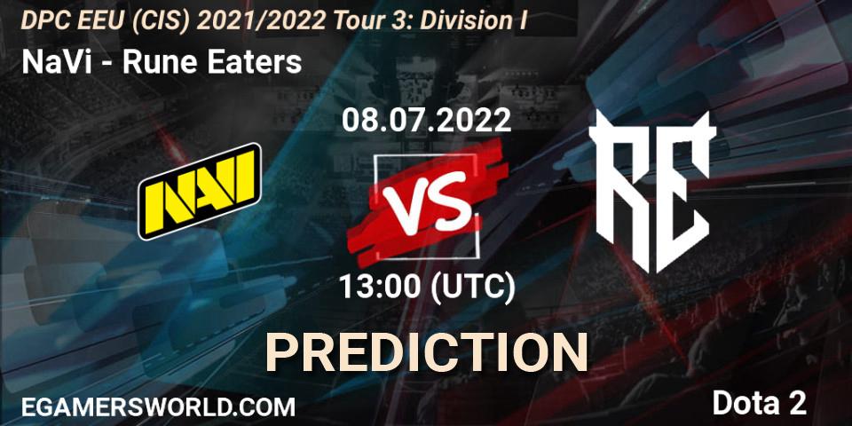 NaVi - Rune Eaters: ennuste. 08.07.22, Dota 2, DPC EEU (CIS) 2021/2022 Tour 3: Division I