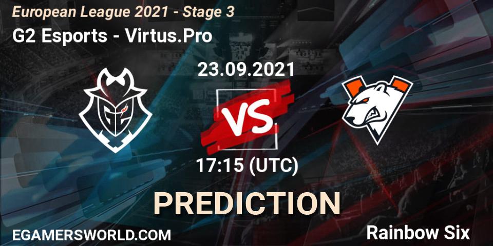 G2 Esports - Virtus.Pro: ennuste. 23.09.2021 at 17:15, Rainbow Six, European League 2021 - Stage 3