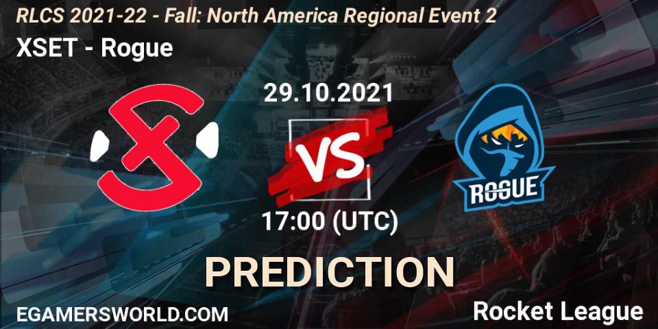 XSET - Rogue: ennuste. 29.10.2021 at 17:00, Rocket League, RLCS 2021-22 - Fall: North America Regional Event 2