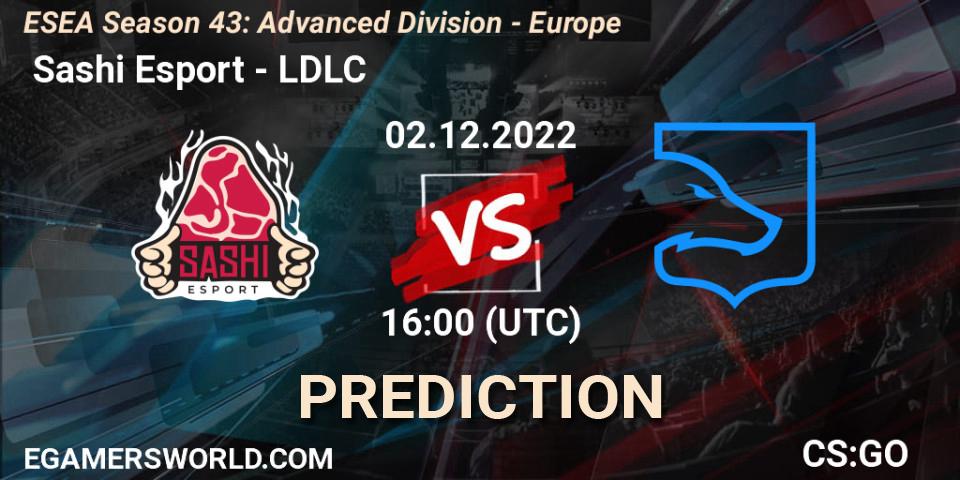  Sashi Esport - LDLC: ennuste. 02.12.22, CS2 (CS:GO), ESEA Season 43: Advanced Division - Europe