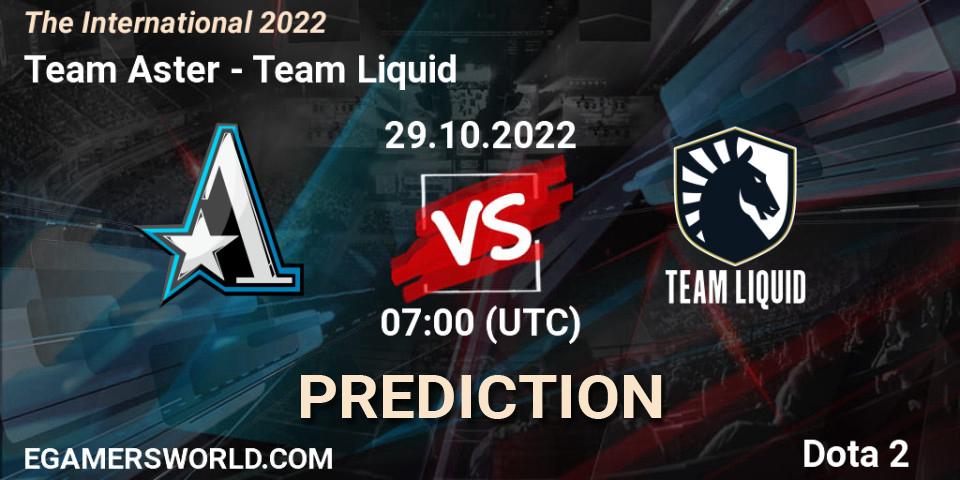 Team Aster - Team Liquid: ennuste. 29.10.22, Dota 2, The International 2022